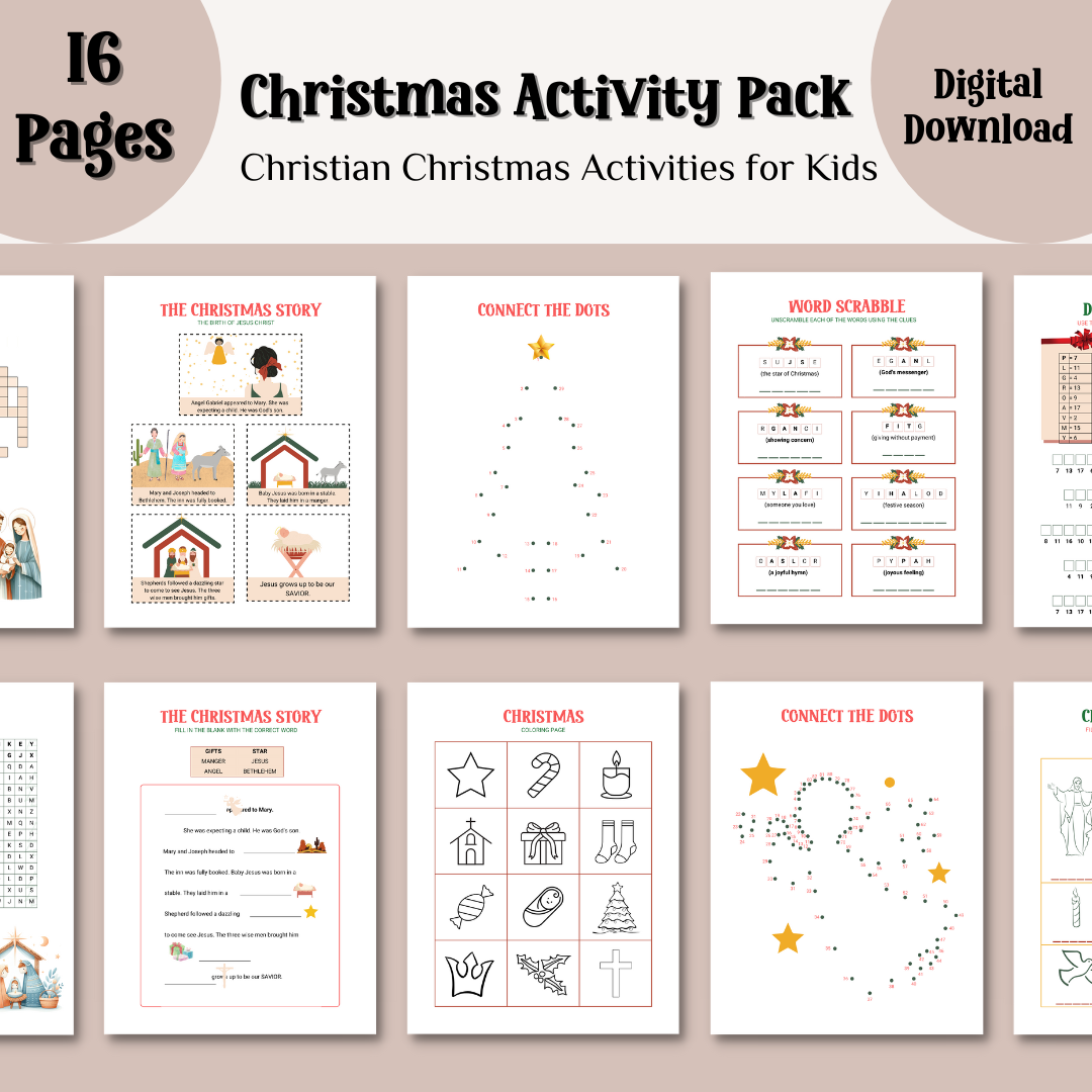 Christian Christmas Activity sheets for Kids