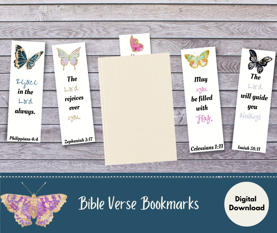 Bible Verse Bookmark Butterflies