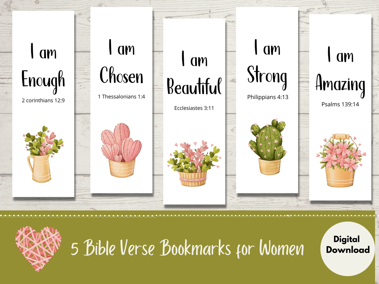 Bible Verse Bookmarks for Women